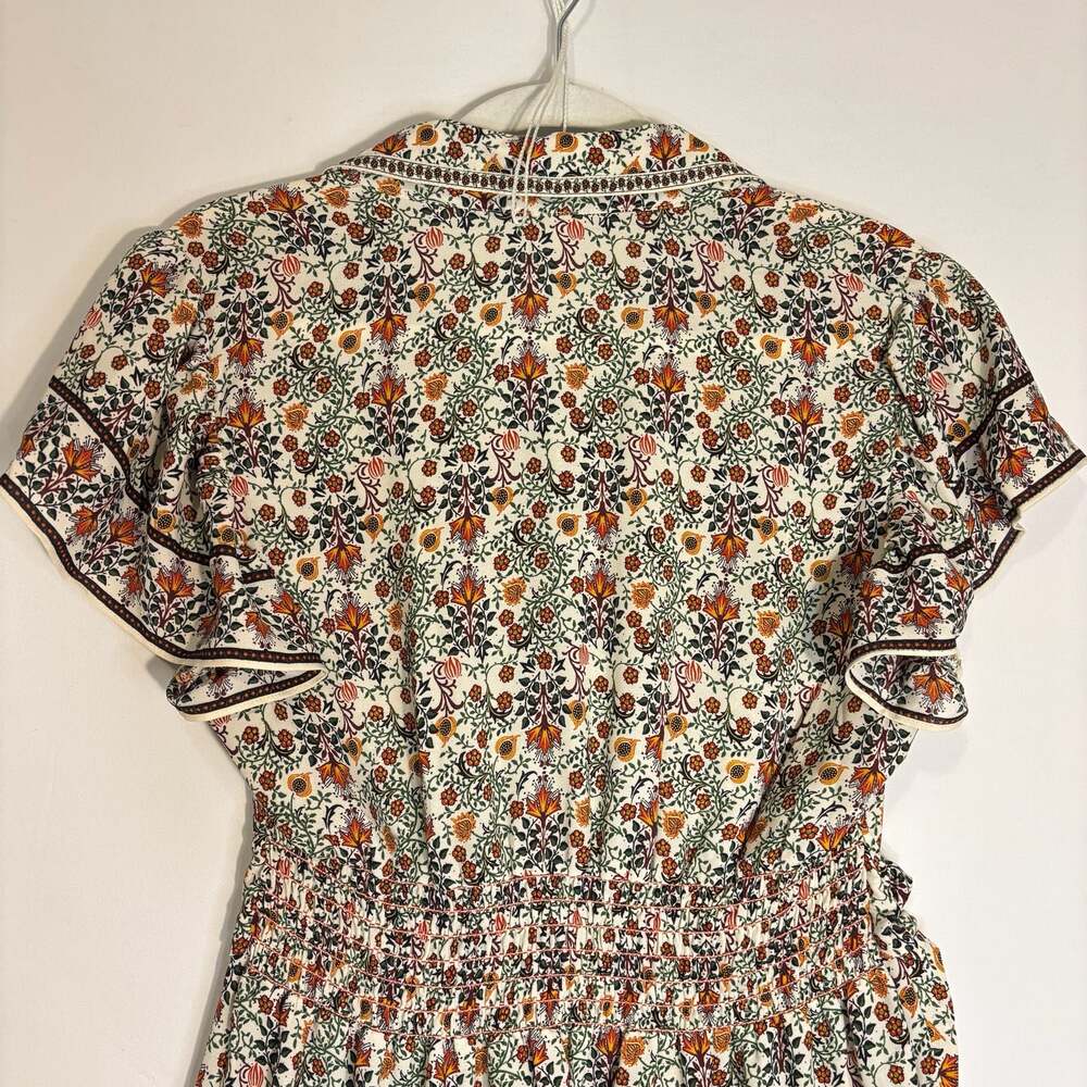 Max Studio London Floral Print Tiered Midi Dress with Flutter Sleeves Size M - Picture 8 of 12